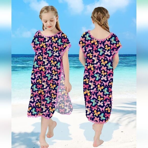 NWT Girls Chiffon Cover Ups Novelty Quick Dry Coverups Swimsuit Beach Dress Tops - Picture 3 of 7